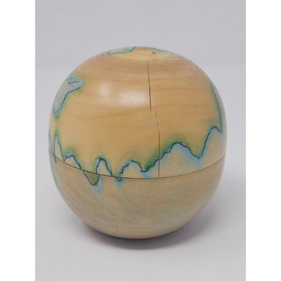 Vintage Oriental Trading Wooden Globe With 8 Multicultural Small Wooden Children - Picture 6 of 15